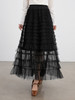 「自」全新升级【铂金会员174/天猫229/差价55】(02655)洛诗琳新款荷叶边网纱半身裙2025秋季复古流苏显瘦高腰大摆压褶A字裙 商品缩略图0