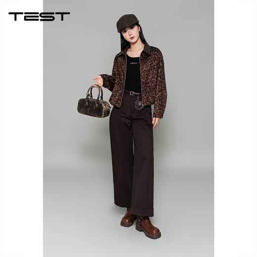 秋上新时尚豹纹宽松款休闲夹克外套2253024 商品图1