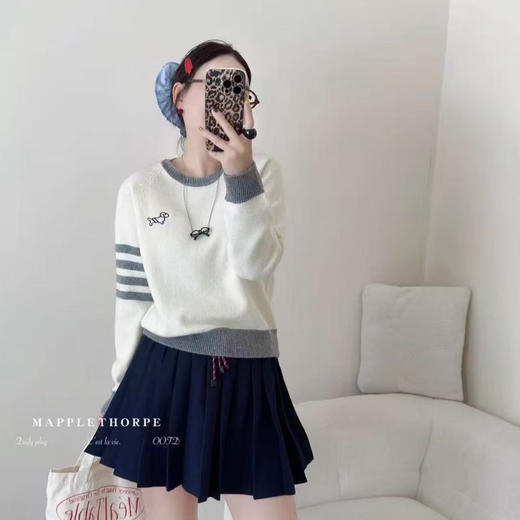 2025秋装新款圆领条纹开衫高品质上衣毛衣针织韩版女装！ 商品图3