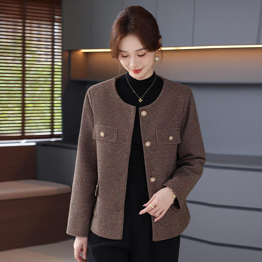 FW 6020妈妈秋装短款小香风开衫外套贵夫人气质上衣 商品图2