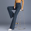 QYM 9855-Y弹力高腰刺绣花牛仔裤微喇裤宽松休闲裤 商品缩略图1
