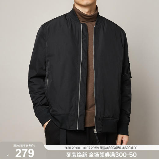 墨麦客秋季棒球领飞行服夹克男士加厚保暖棉服外套8531 商品图0