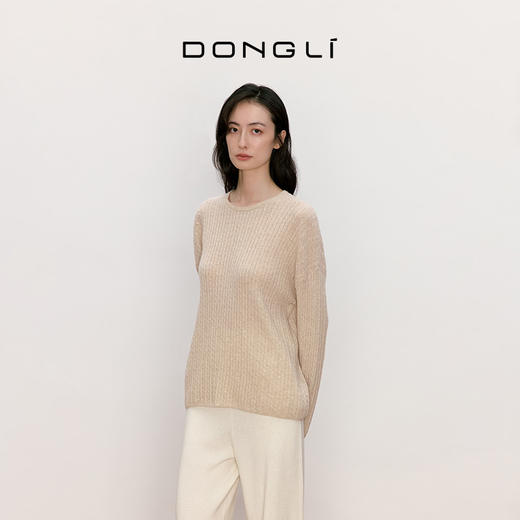 东黎 • 我不被驯化 小山羊绒女士秋季绞花套衫 5164 商品图2