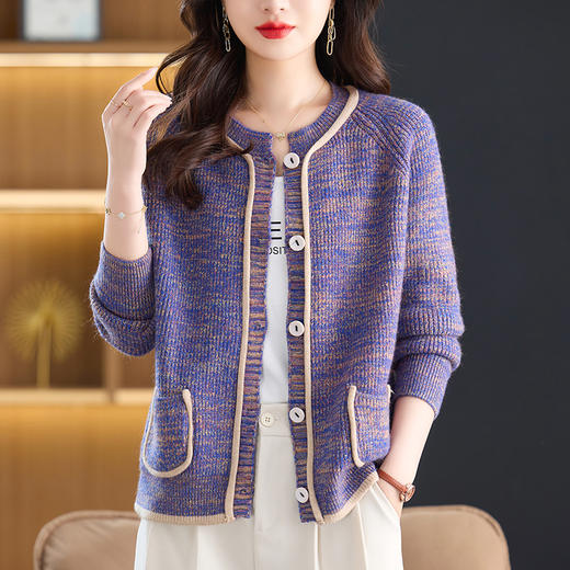 CC粗线毛衣开衫春秋加肥加大码妈妈装2025新款休闲时尚针织外套显瘦 商品图1