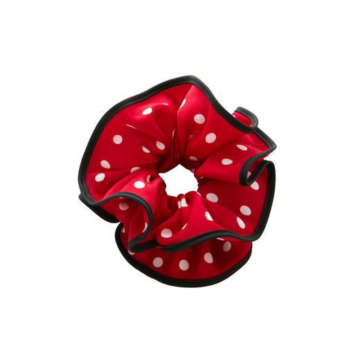 三彩2025新款复古红白波点发圈通勤简约经典约会头饰弹力氛围感 商品图3
