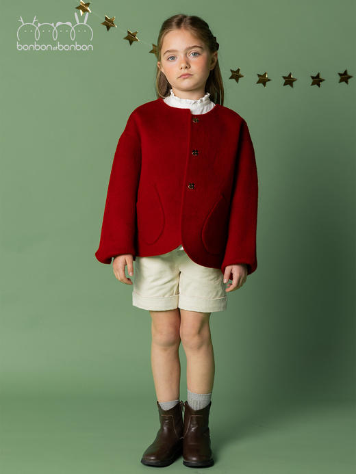 红色毛呢外套 商品图3