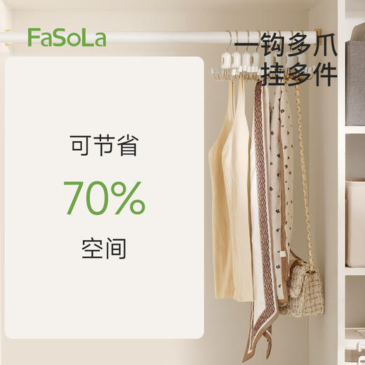 FaSoLa家用挂包架多功能包包内衣吊带衣帽挂钩宿舍收纳多抓旋转挂钩 商品图3