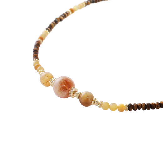 【美拉德系列】三彩2025新款复古民族风虎眼石串珠项链黄塔晶度假 商品图2