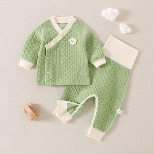 酷米绨宝宝保暖内衣套装秋冬家居服高腰护肚舒适男女宝宝66-100 商品图0