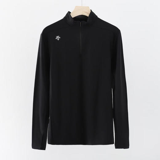 原单正品 DESCENTEGOLF迪桑特高尔夫男士立领磨毛长袖POLO衫，
颜色: 黑色
尺码：MLXLXXL 商品图1