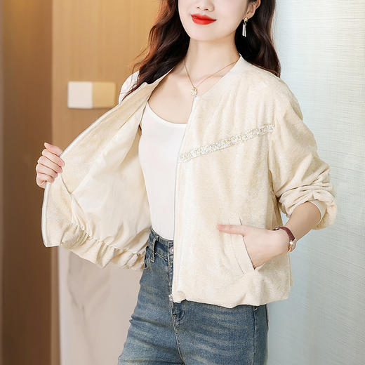 KQL2025年秋新款时尚夹克洋气休闲百搭棒球服拉链上衣宽松大码短外套 商品图3