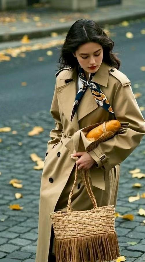 简约老钱风风衣中长款显瘦知性风衣大衣 商品图6