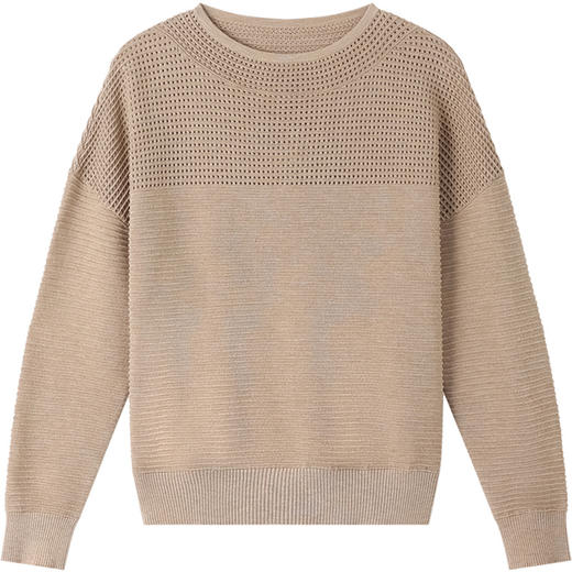 CC女士早秋薄款镂空针织衫宽松上衣春秋装2025新款洋气打底毛衣 商品图4