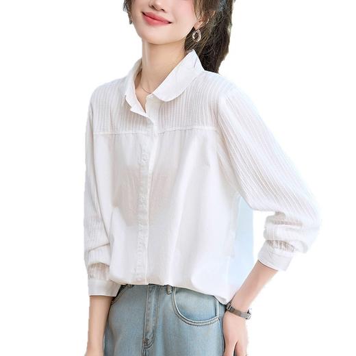 CC大码衬衣胖mm高级感秋装洋气白色衬衫2025年新款宽松休闲女装上衣 商品图4