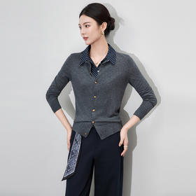 「高货wl」全新升级【铂金会员257/天猫339/差价82】(70040)洛诗琳超细美丽诺羊毛针织开衫2025秋季老钱风可卸领毛衫