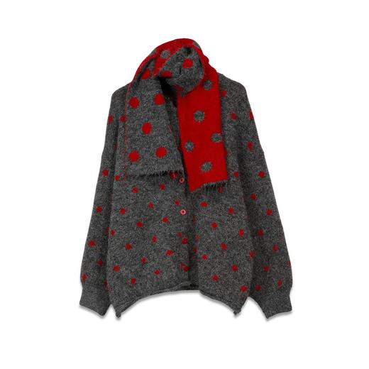 复古波点带围巾开衫毛衣-纪念日百货门店同款166543208 商品图4