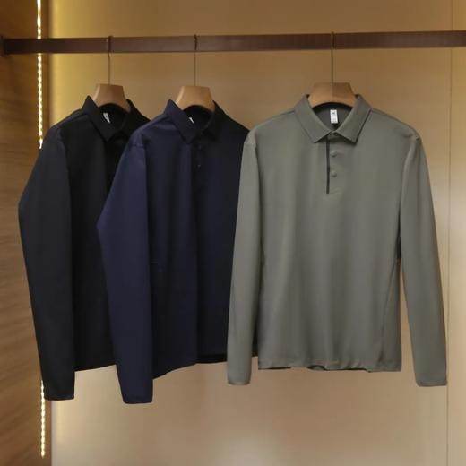 迪平替！韩国棉感高弹速干面料秋冬暖绒内搭运动户外长袖POLO衫 商品图0