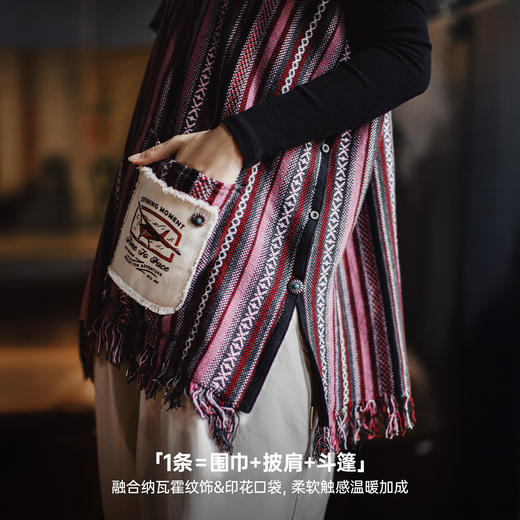 马登针织套头无袖坎肩马甲背心斗篷披护肩风围巾脖外搭套女士秋冬 商品图1