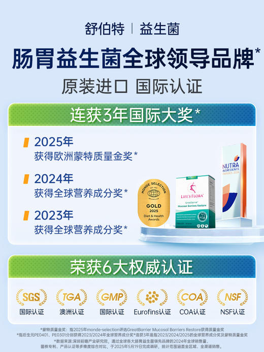 【团长专属】舒伯特益生菌养胃粉进口成年胃部活性广谱调理呵护肠胃道孕妇消化30包/盒 商品图4