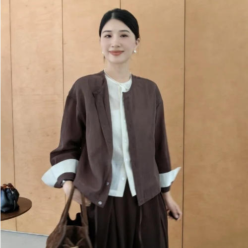 *下单3-5天发货！LONGNVFAIR郎奴华菲 法式假两件衬衫 60支匹马棉 商品图5