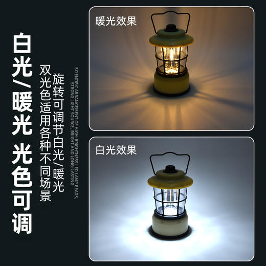 小巧便携，多场景使用【生活防水！持久续航】户外照明led露营灯手提野营灯充电帐篷灯摆摊长续航马灯。ha 商品图3