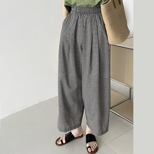 裁缝学苑AH68格子裤阔腿裤打版裁剪女山本裤高腰九分休闲裤子宽松 商品图3