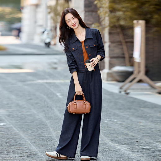 HR YKSL790时尚休闲三件套套装工装休闲外套背心长裤 商品图3