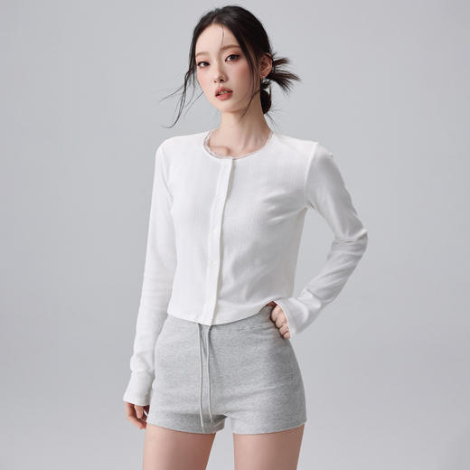 跃牌【周游世界】秋冬新款瑜伽服女纯棉透气短款休闲叠穿长袖薄外套TP0979 商品图3