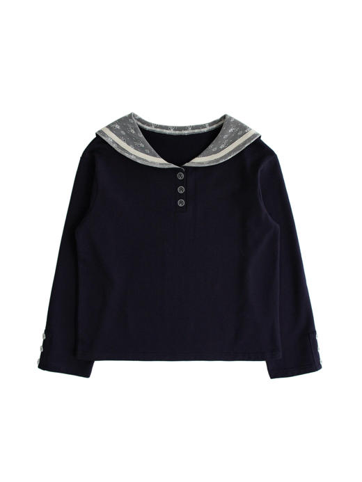 Kaiy Xiao 星星国航海系列 蕾丝海军领长袖T恤（包括蝴蝶结 商品图4