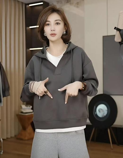 百家好品牌【秋上新】原标原吊牌！！吊牌858元！2222假两件连帽卫衣-喜出 商品图1