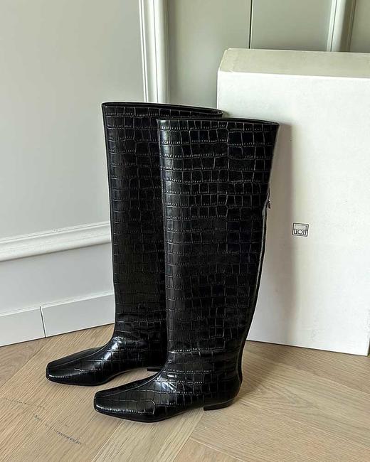 售完 THS-限时 TOT家 女士 气质款牛皮鳄鱼纹长筒靴 短靴 3色 BZ1267 商品图1