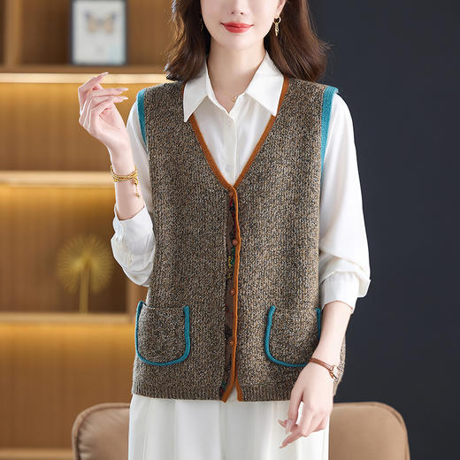 CC粗线毛衣开衫马甲2025新款马夹外套漂亮洋气针织背心外搭 商品图3