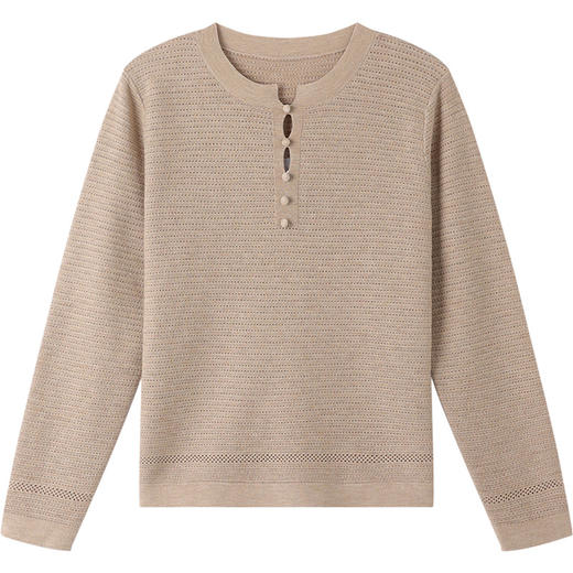 CC纯色羊毛针织上衣洋气秋装2025新款女装早秋薄款毛衣打底衫 商品图4