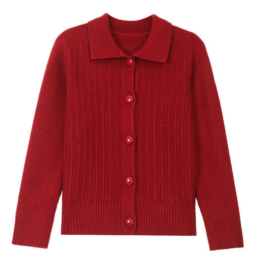 CC翻领毛衣开衫针织外套女士妈妈秋装2025新款气质外搭短款长袖上衣 商品图4