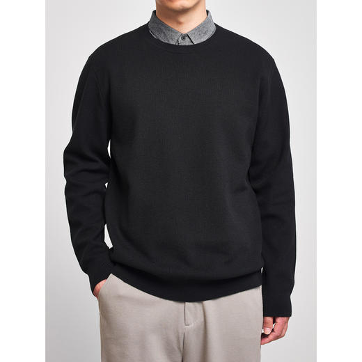 墨麦客男装秋冬季新款衬衫领假两件毛衣男士针织衫打底外套潮 商品图1