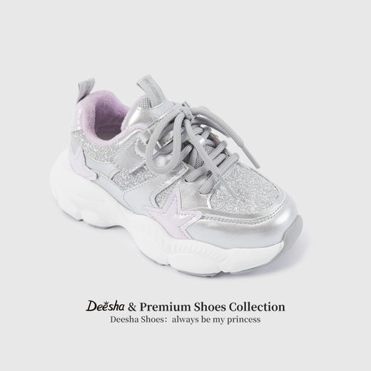 笛莎Deesha 女童童鞋2025冬季新款加绒低帮运动鞋 商品图1