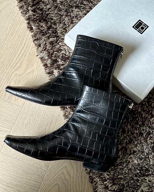 售完 THS-限时 TOT家 女士 气质款牛皮鳄鱼纹长筒靴 短靴 3色 BZ1267 商品图8