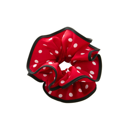 三彩2025新款复古红白波点发圈通勤简约经典约会头饰弹力氛围感 商品图2