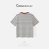 COCO ZONE 刘一一 简约圆领舒适百搭横向条纹撞色T恤 CD1A1441 商品缩略图1