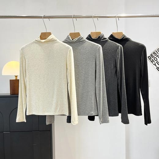 舒服到尖叫！2025山羊绒混纺秋季高弹力圆领亲肤女式长袖打底衫！ 商品图2