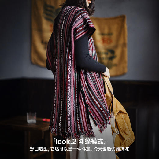 马登针织套头无袖坎肩马甲背心斗篷披护肩风围巾脖外搭套女士秋冬 商品图3