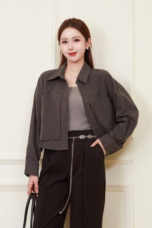 LNNNS 灰色针织背心衬衫两件套装 21056 商品图0