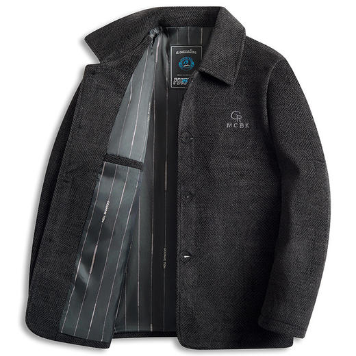 爸爸装秋冬季外套中年男士雪尼尔夹克中老年人爷爷休闲上衣 商品图1