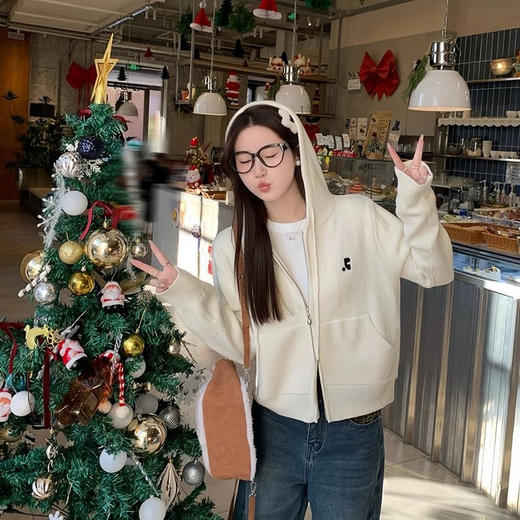 茱莉缇JURLIEDI 早秋韩系连帽卫衣 宽松版型 舒适柔软 3色可选 商品图6