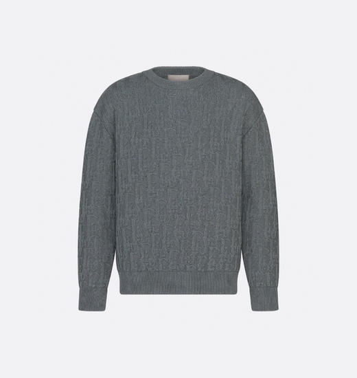 DR-S oblique提花灰毛衣 商品图0