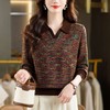 CC复古风翻领彩纱针织衫女2025年 秋季时尚显瘦百搭长袖通勤上衣女 商品缩略图2