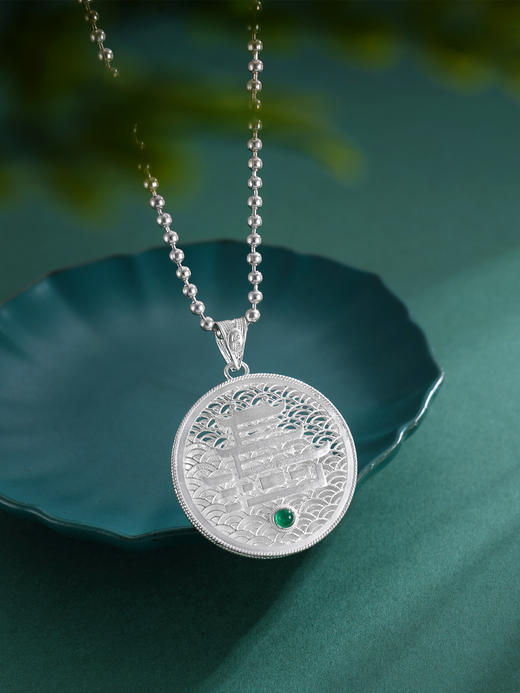 子佩集S990银【阁下天心】套链项链【DSDZ007】纯银花丝珐琅彩大师工坊原创作品2509 商品图3