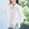CC大码衬衣胖mm高级感秋装洋气白色衬衫2025年新款宽松休闲女装上衣 商品缩略图0