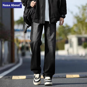 NASA美式牛仔裤男士春秋夏2025新款宽松直筒男生阔腿休闲百搭裤子