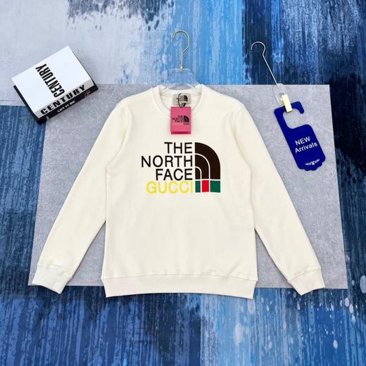古驰Gucci✖️北缅联名款简约大logo印花复古米白色情侣款纯棉圆领卫衣 商品图5